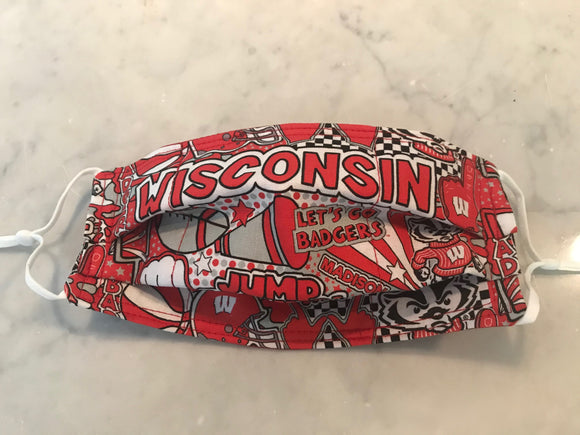 Wisconsin Badgers Adjustable Face Mask