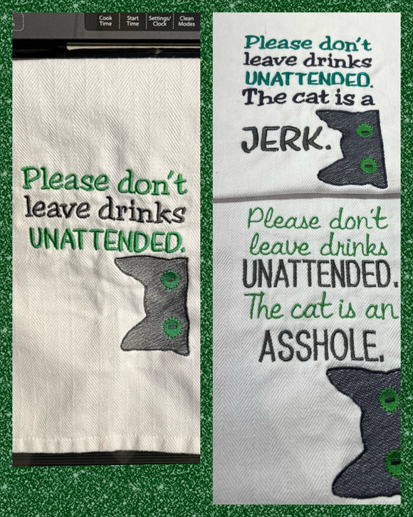 Drinks Unattended - Hand Towel