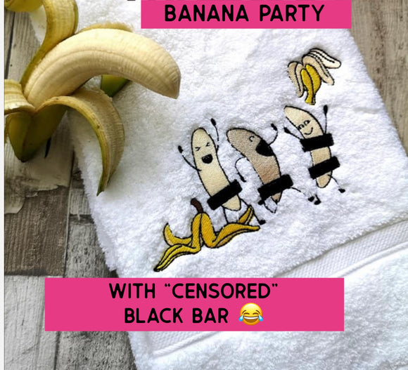 Censored Banana Party - Hand Towel