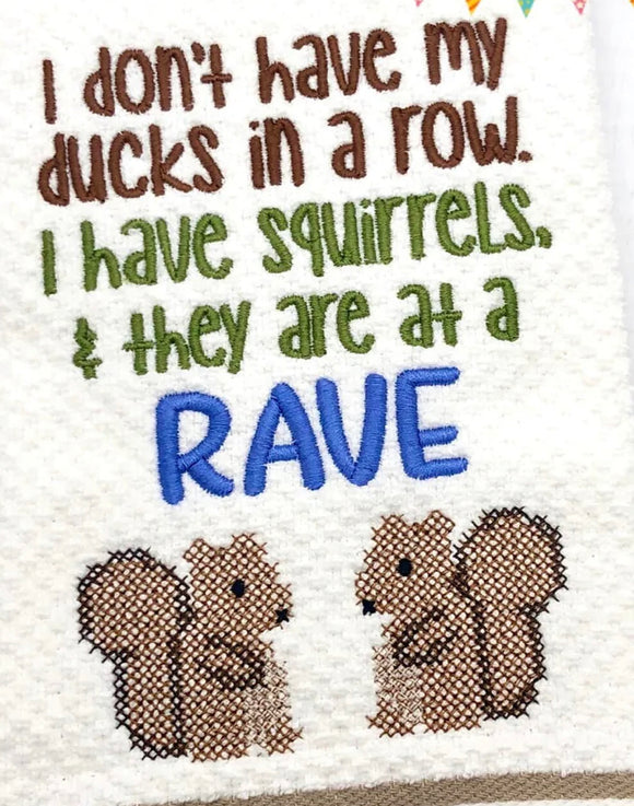 Squirrels at a Rave - Hand Towel